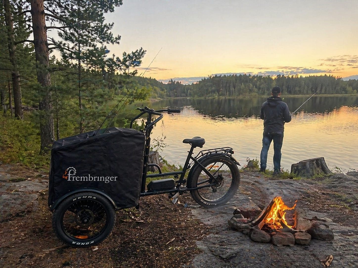 Cargo bike by the lake